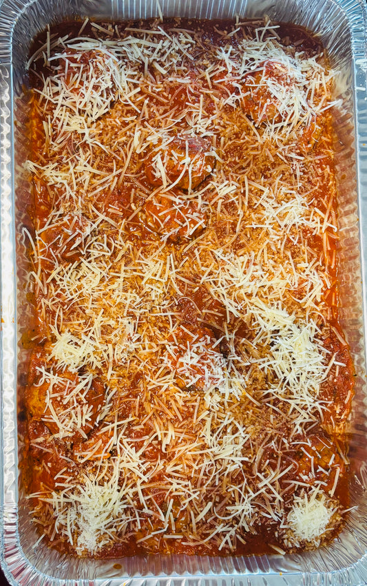Homemade turkey meatballs in marinara sauce