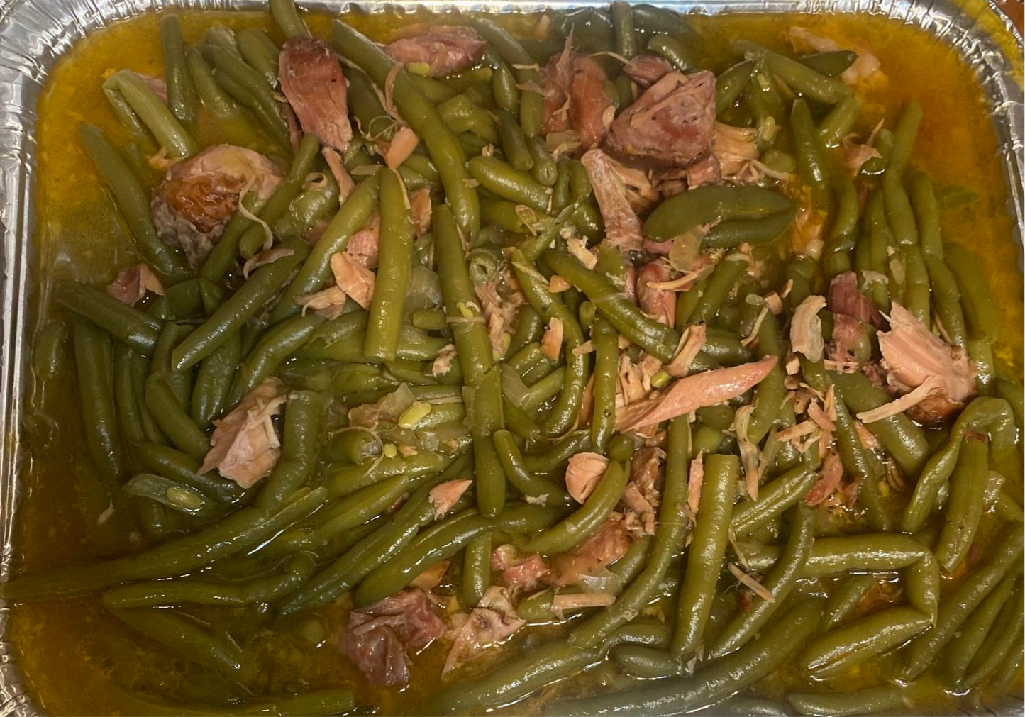 String beans w/smoked turkey
